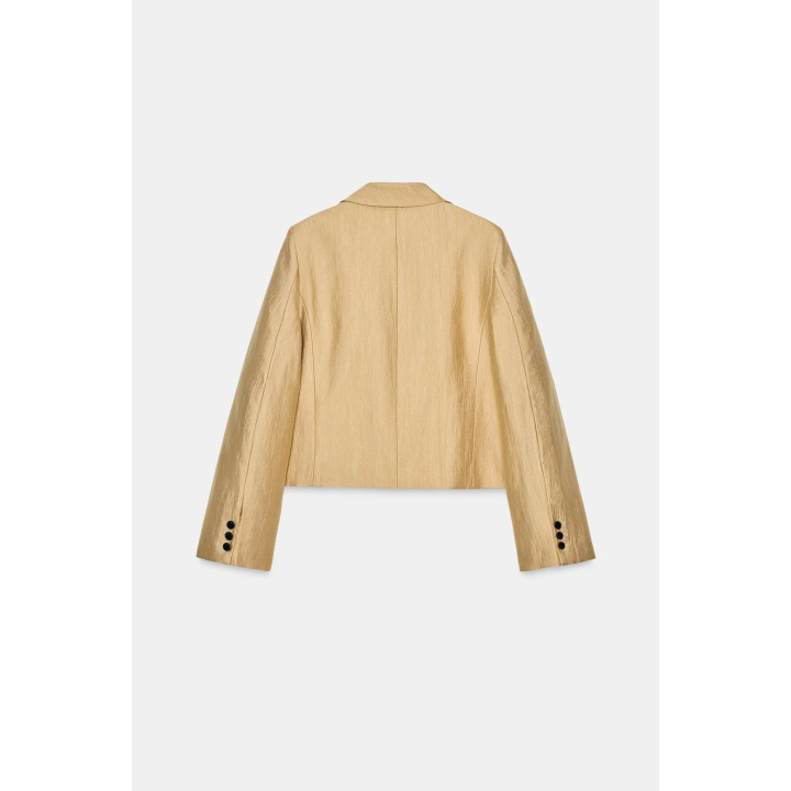 УКОРОЧЕННЫЙ БЛЕЙЗЕР ИЗ ТКАНИ С МЕТАЛЛИЧЕСКИМ БЛЕСКОМ — ZW COLLECTION