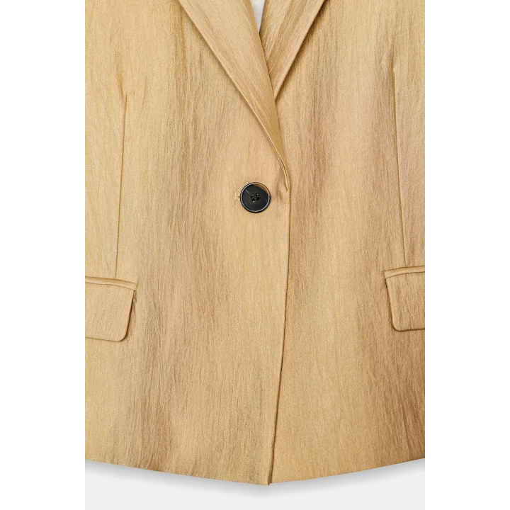 УКОРОЧЕННЫЙ БЛЕЙЗЕР ИЗ ТКАНИ С МЕТАЛЛИЧЕСКИМ БЛЕСКОМ — ZW COLLECTION