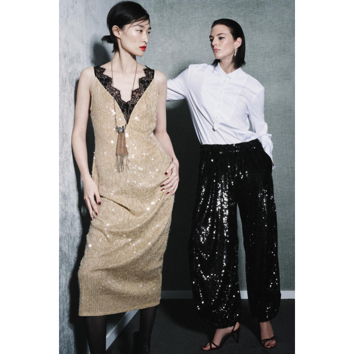 Брюки с пайетками zw collection limited edition