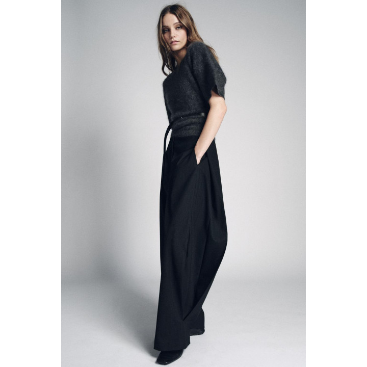 ШИРОКИЕ БРЮКИ В ТОНКУЮ ПОЛОСКУ — ZW COLLECTION