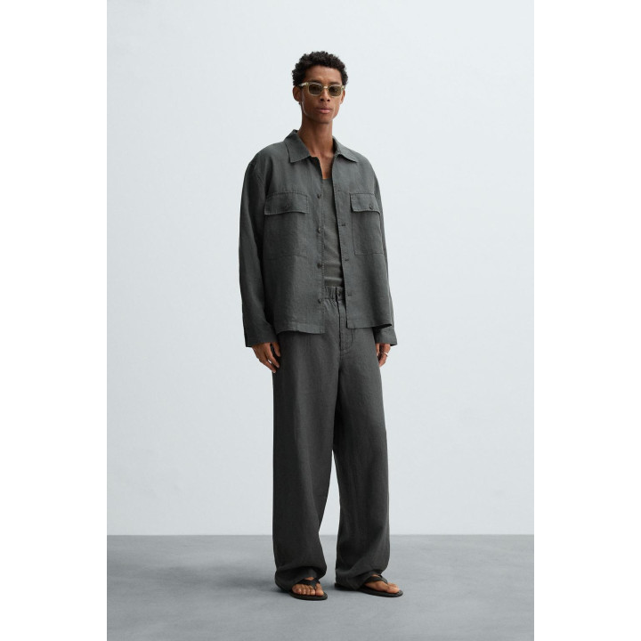 БРЮКИ СВОБОДНОГО КРОЯ ИЗ 100% КОНОПЛИ