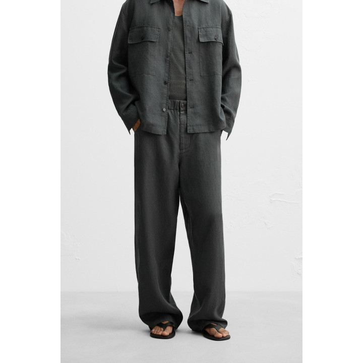 БРЮКИ СВОБОДНОГО КРОЯ ИЗ 100% КОНОПЛИ