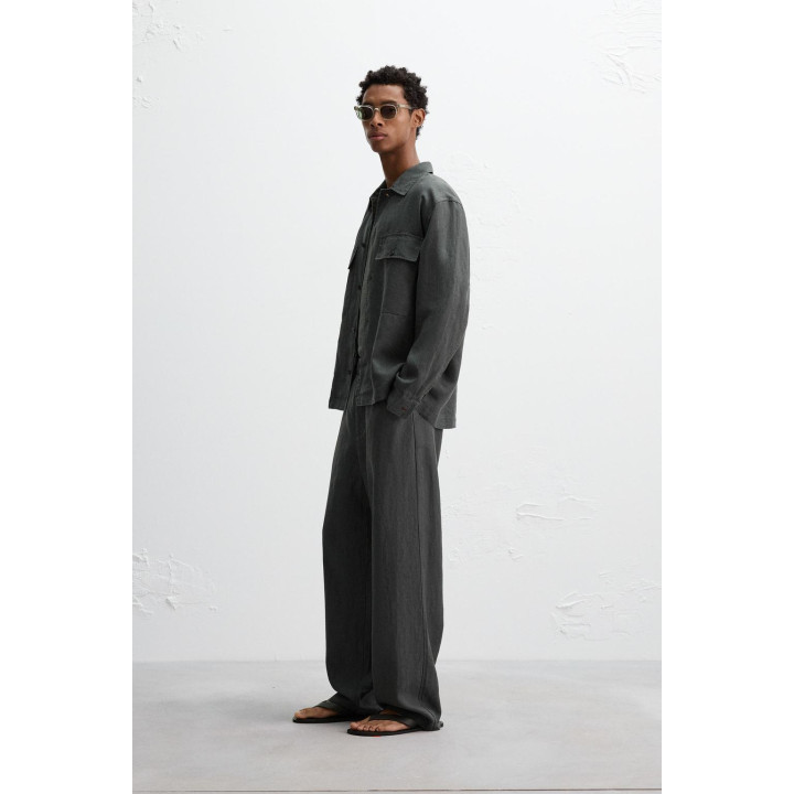 БРЮКИ СВОБОДНОГО КРОЯ ИЗ 100% КОНОПЛИ