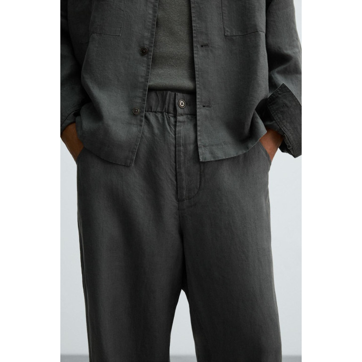 БРЮКИ СВОБОДНОГО КРОЯ ИЗ 100% КОНОПЛИ