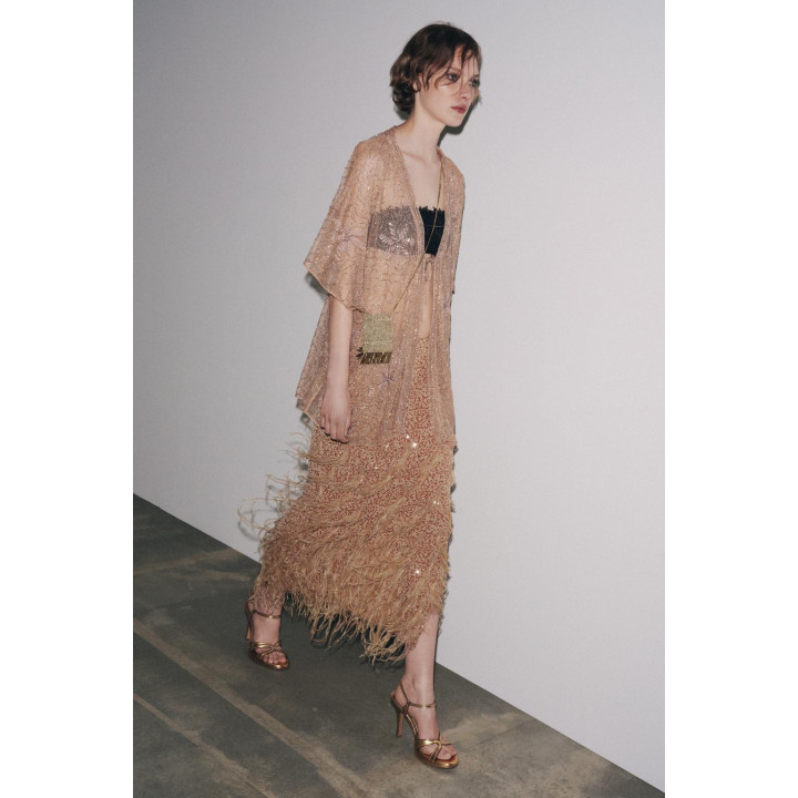 ЮБКА С ПАЙЕТКАМИ И ПЕРЬЯМИ