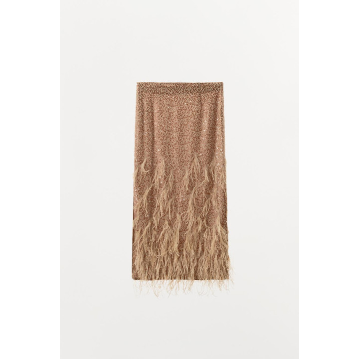 ЮБКА С ПАЙЕТКАМИ И ПЕРЬЯМИ