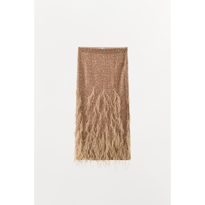 ЮБКА С ПАЙЕТКАМИ И ПЕРЬЯМИ