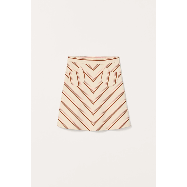 Юбка-миди в полоску из лимитированной коллекции из хлопка и льна