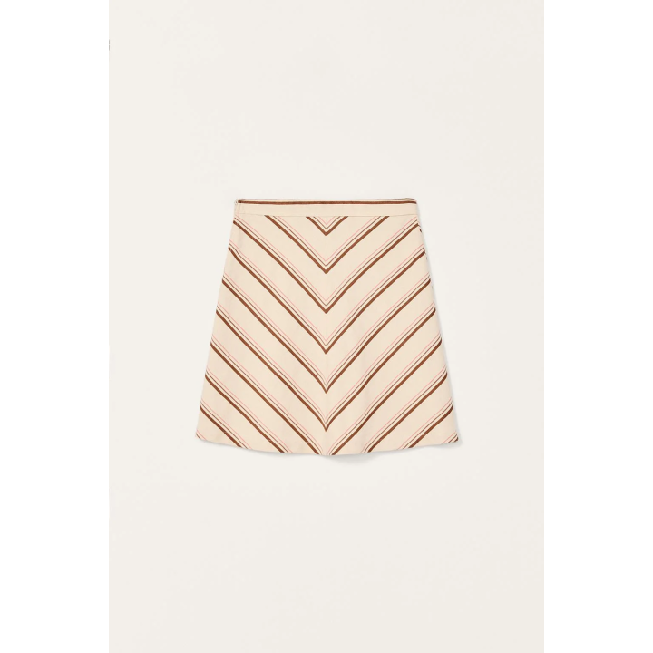 Юбка-миди в полоску из лимитированной коллекции из хлопка и льна