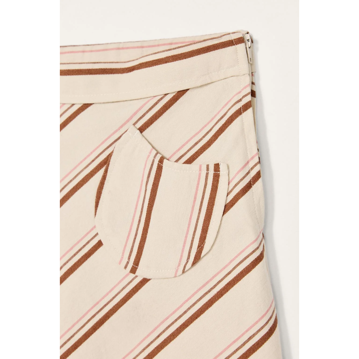 Юбка-миди в полоску из лимитированной коллекции из хлопка и льна