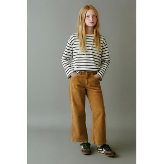 Брюки легкие из микрокордового хлопка с широкими штанинами из ограниченной коллекции