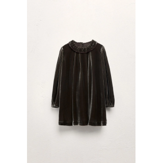 2-5 YEARS/ LIMITED EDITION VELVET DRESS WITH SILK