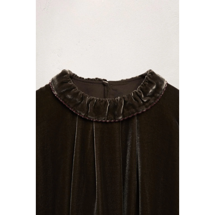 2-5 YEARS/ LIMITED EDITION VELVET DRESS WITH SILK