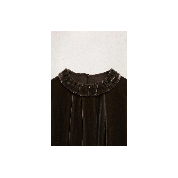 2-5 YEARS/ LIMITED EDITION VELVET DRESS WITH SILK