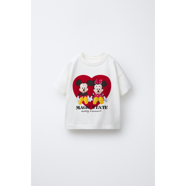 ФУТБОЛКА С РЕЛЬЕФНЫМ ПРИНТОМ MICKEY Y MINNIE MOUSE © DISNEY