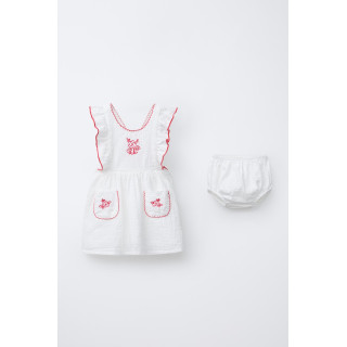 ПЛАТЬЕ И ТРУСИКИ В СТИЛЕ РУСТИК С ВЫШИВКОЙ В ВИДЕ ЦВЕТОВ