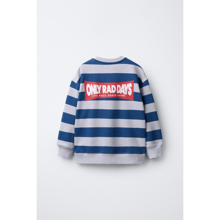 ТОЛСТОВКА В ПОЛОСКУ С ТЕКСТОМ