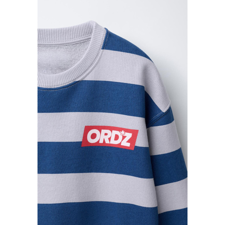 ТОЛСТОВКА В ПОЛОСКУ С ТЕКСТОМ