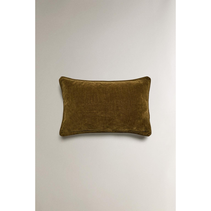 Зеленая вельветовая наволочка
