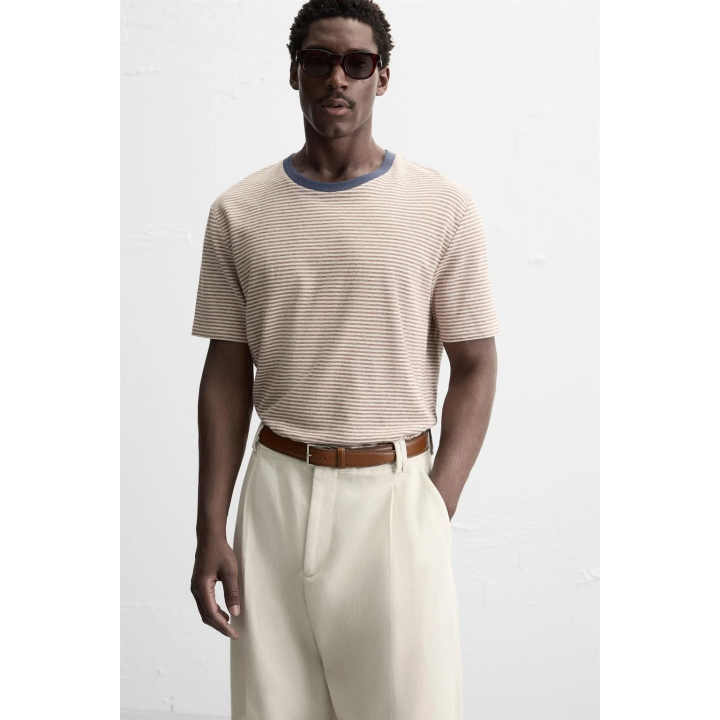 КОЖАНЫЙ РЕМЕНЬ С ДЕКОРАТИВНОЙ СТРОЧКОЙ