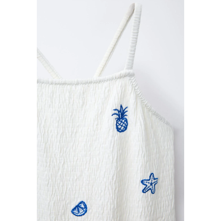 Купальник с вышивкой и текстурой, 2-6 лет