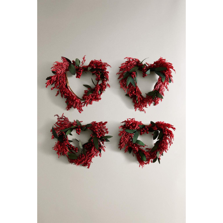 Набор рождественских кольцев для салфеток в виде сердца с листьями (набор из 4 штук)