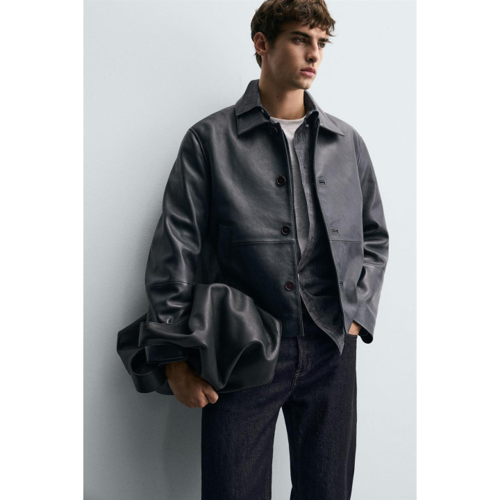 КОЖАНАЯ КУРТКА BOXY FIT