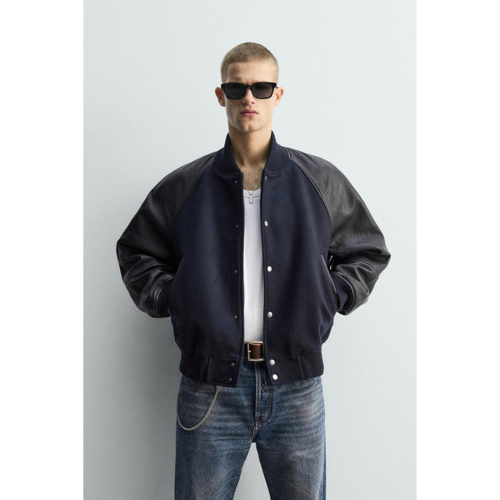 КОМБИНИРОВАННЫЙ КОЖАНЫЙ БОМБЕР LIMITED EDITION
