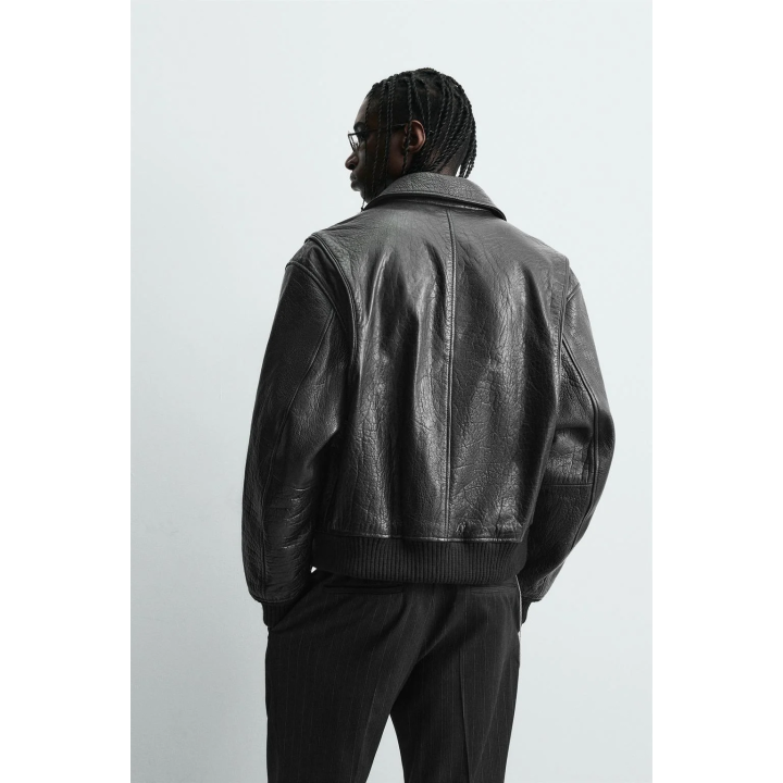 КУРТКА ИЗ ТИСНЕНОЙ КОЖИ