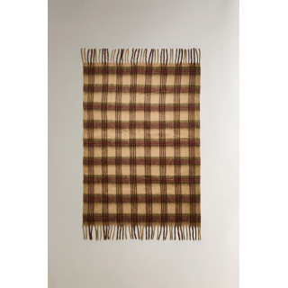 Плед soft check с бахромой