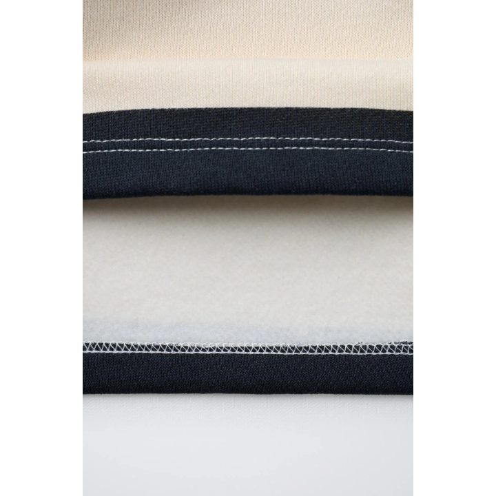 Поло в полоску с принтом собаки