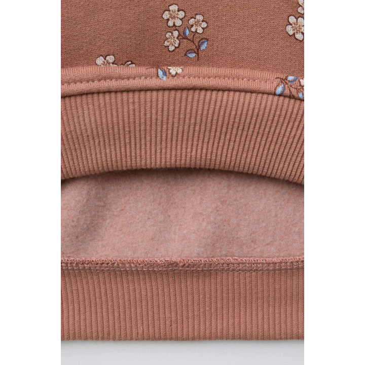 ТОЛСТОВКА С ЦВЕТОЧНЫМ ПРИНТОМ И ВЫШИТЫМ ВОРОТНИКОМ