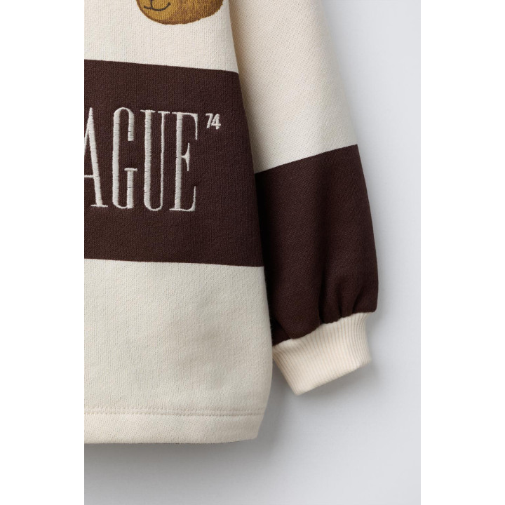 ПОЛО В ПОЛОСКУ С ВЫШИВКОЙ МИШКИ