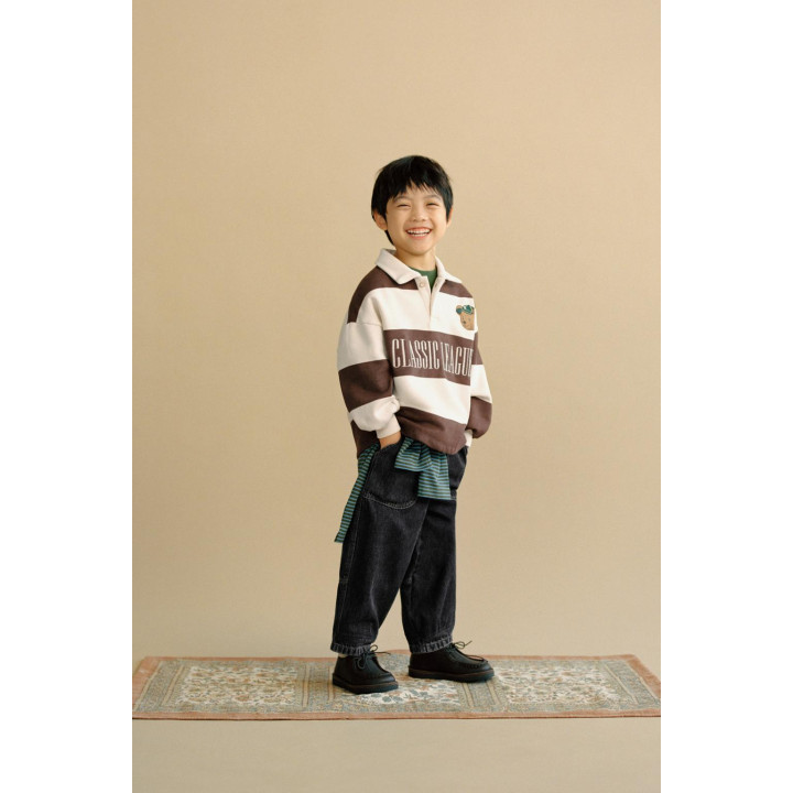 ПОЛО В ПОЛОСКУ С ВЫШИВКОЙ МИШКИ