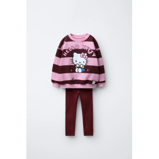КОМПЛЕКТ ИЗ ТОЛСТОВКИ В ПОЛОСКУ И ЛЕГГИНСОВ HELLO KITTY © SANRIO