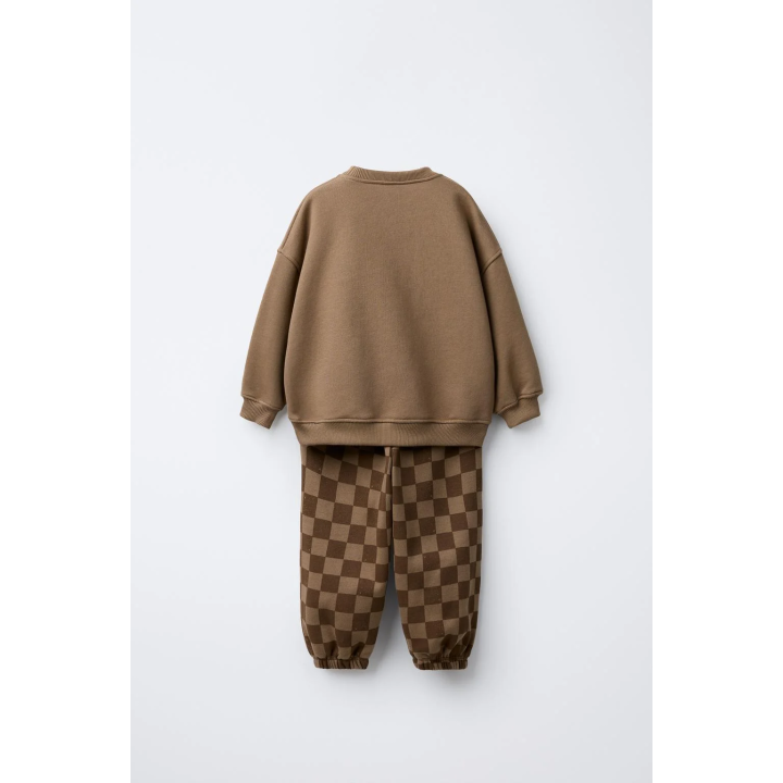 Костюм толстовка и брюки в клетку