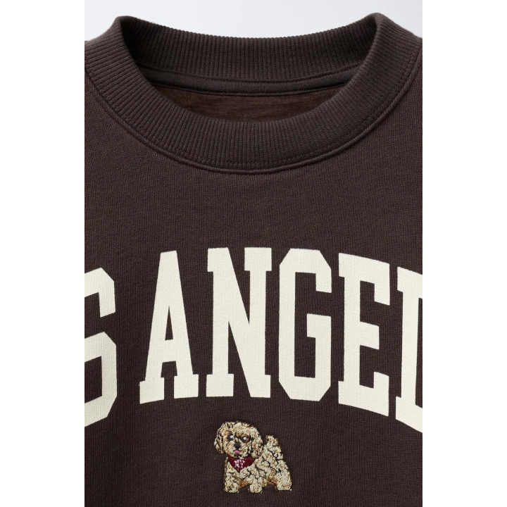 ТОЛСТОВКА С ВЫШИТОЙ НАДПИСЬЮ И ЩЕНКОМ