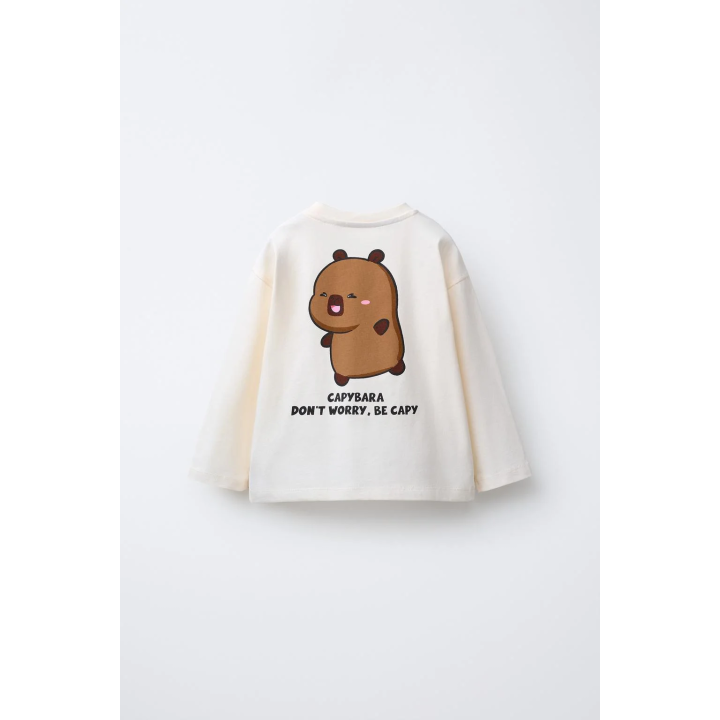 ФУТБОЛКА С ПРИНТОМ «КАПИБАРА КАПИФАН» ©