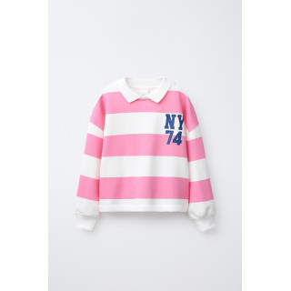 ТОЛСТОВКА В ПОЛОСКУ С ВОРОТНИКОМ ПОЛО