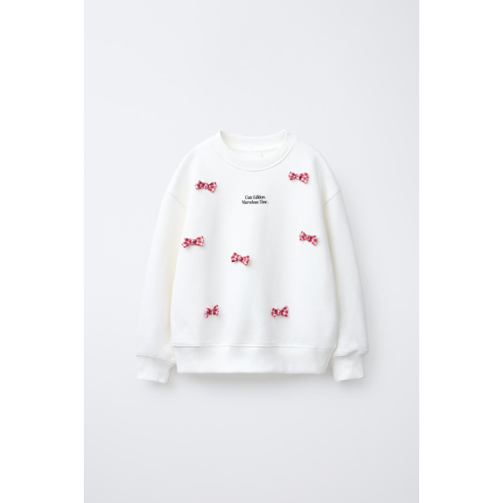 ТОЛСТОВКА С ТЕКСТОМ И БАНТИКАМИ