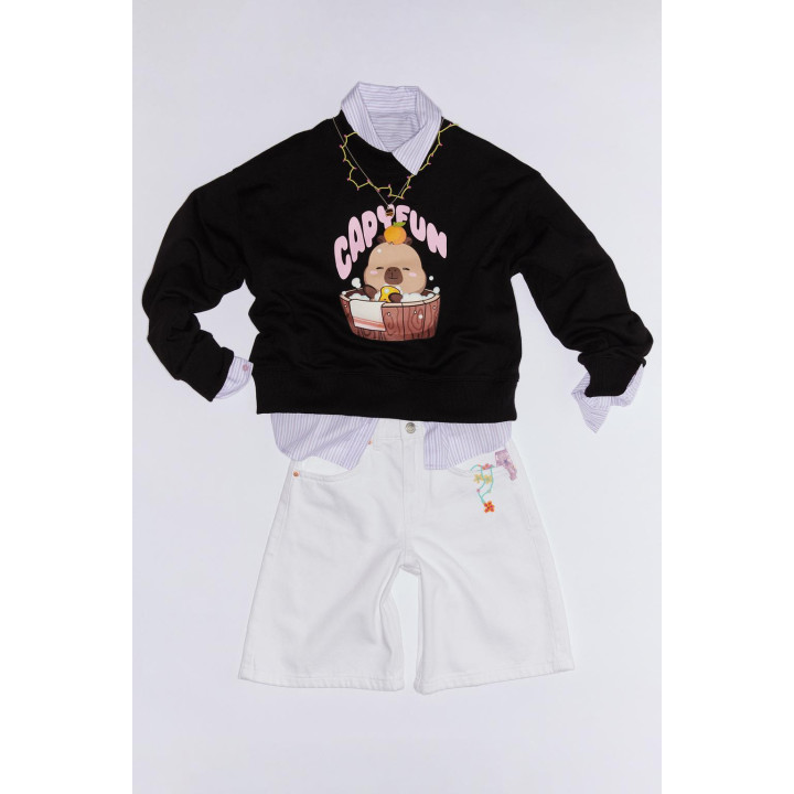 Свитшот с принтом capyfun ©