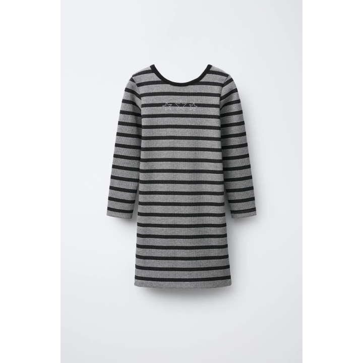 ПЛАТЬЕ В РУБЧИК С БЛЕСТЯЩИМИ ПОЛОСКАМИ