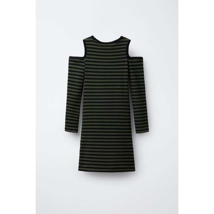 ПЛАТЬЕ В РУБЧИК В ПОЛОСКУ С ВЫРЕЗАМИ