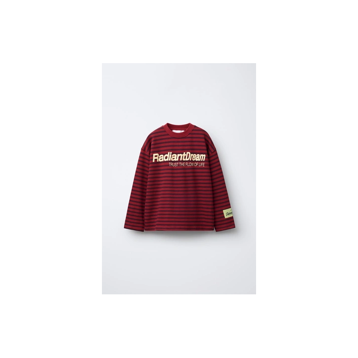 ЛОНГСЛИВ В ПОЛОСКУ С НАДПИСЬЮ