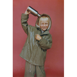 Плащ с водоотталкивающим покрытием и эффектом курчавого меха