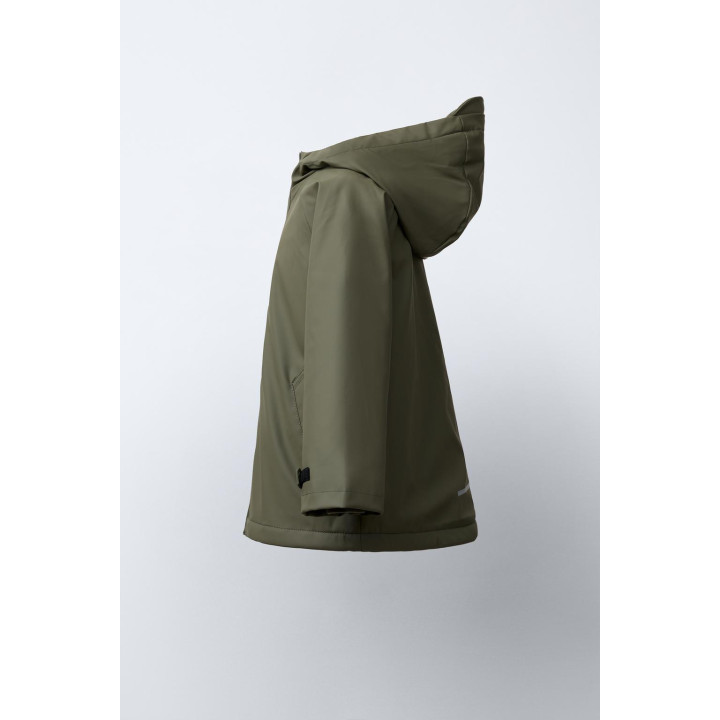 Плащ с водоотталкивающим покрытием и эффектом курчавого меха