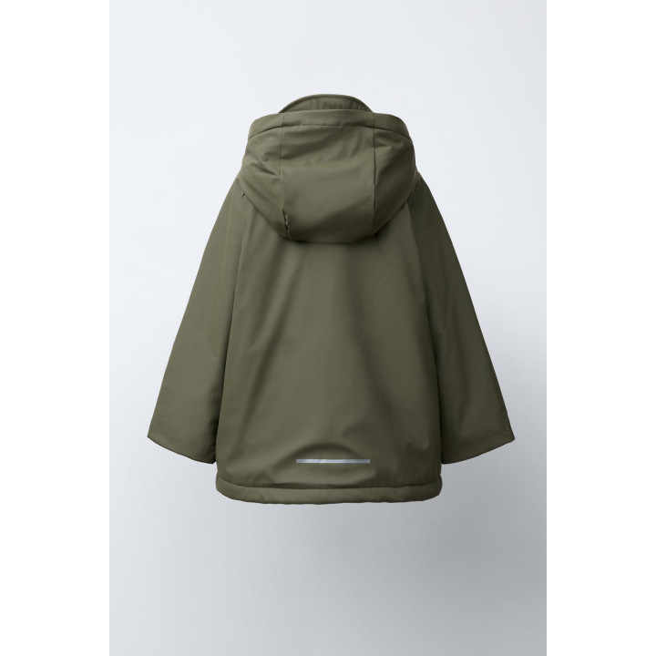 Плащ с водоотталкивающим покрытием и эффектом курчавого меха