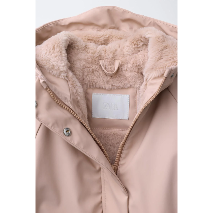 ПРОРЕЗИНЕННАЯ КУРТКА С ЭФФЕКТОМ МЕХА WATER REPELLENT