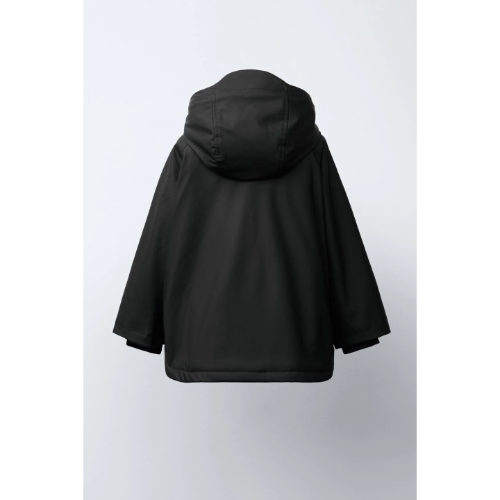 WATER-REPELLENT COATED JACKET WITH FAUX FUR ANIMAL PRINT