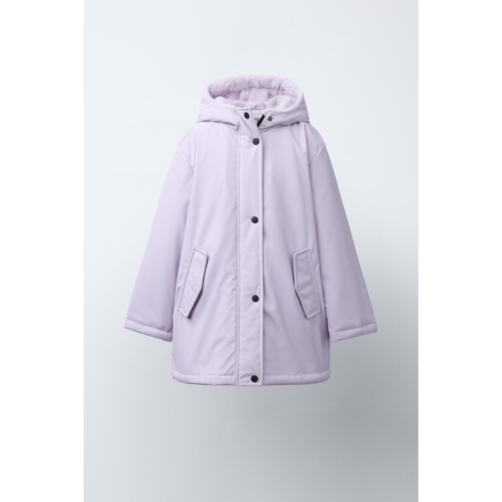 Дождевик из водонепроницаемой резины с искусственным мехом